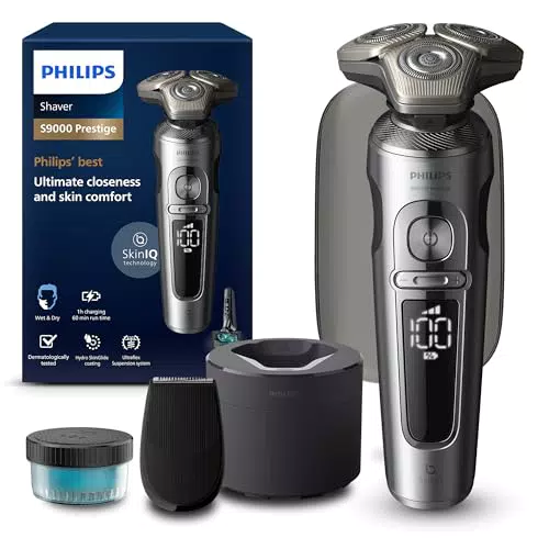 Philips S9000 Prestige Elektrischer Nass- und Trockenrasierer mit SkinIQ Technologie