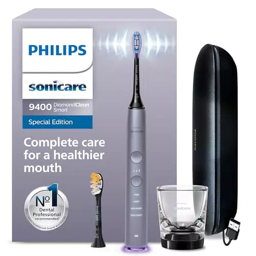 Philips Sonicare DiamondClean Smart 9400 HX9917/90 - Elektrische Zahnbürste mit App und Drucksensor