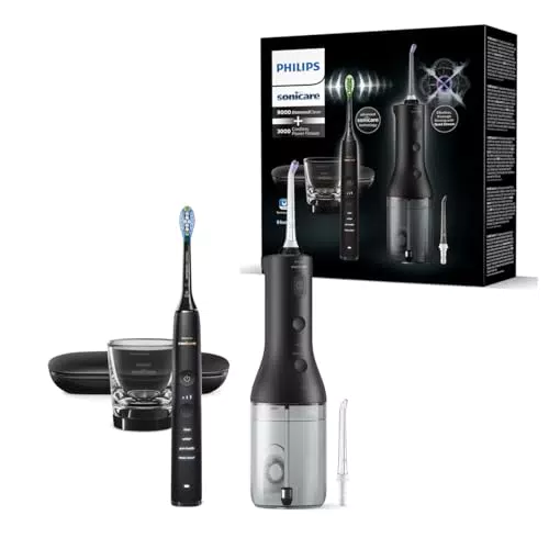 Philips Sonicare kabellose Power Flosser Munddusche und DiamondClean 9000 elektrische Zahnbürste Saubere Zähne