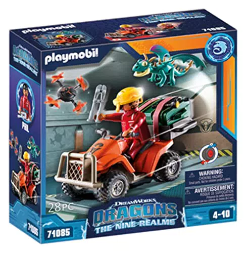 PLAYMOBIL Dragons: The Nine Realms - Icaris Quad & Phil Spielzeug-Drache für Kinder