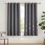 PONY DANCE Verdunklungsvorhänge mit Ösen Thermovorhang gegen Kälte und Hitze Ösenschal 2er Set H 175 x B 140 cm Blickdichte Gardinen Schlafzimmer Curtains Blackout Vorhang Wärmeisolierend
