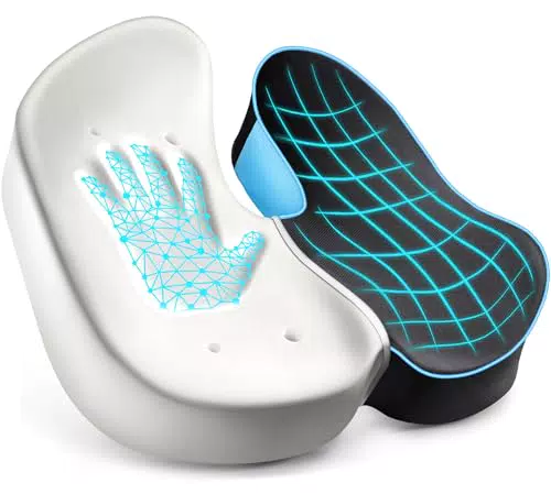 POOTACK Ergonomisches Sitzkissen aus Memory-Schaum für Bürostuhl und Autositz