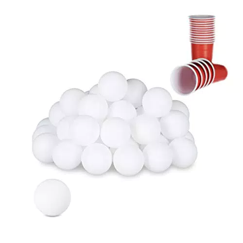 Relaxdays Beer Pong Bälle Tischtennisbälle Trinkspiel 38 mm Kunststoff