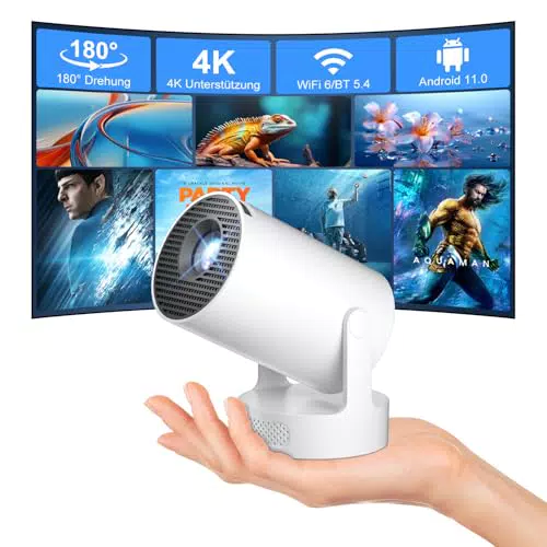 Salange Mini Beamer, Unterstützt 4K Mini Projektor WiFi 6 BT5.2