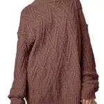 Saodimallsu Damen Pullover Rundhals Strickpullover Langarm Kabel Stricken