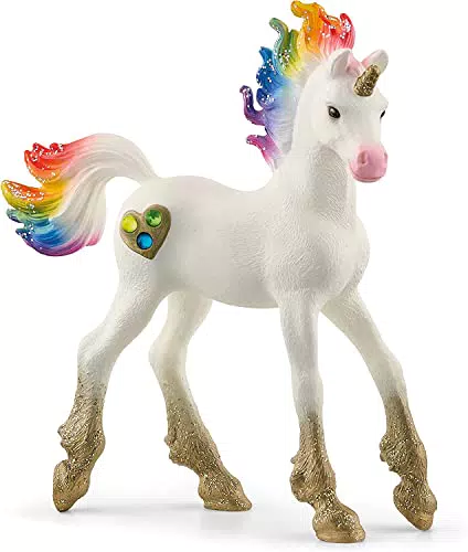 SCHLEICH BAYALA Regenbogeneinhorn Fohlen 70727 – Fantastische Sammelfigur für Kinder