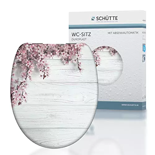 Schütte WC-Sitz FLOWERS & WOOD mit Absenkautomatik, Duroplast Klodeckel