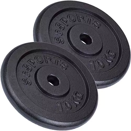 ScSPORTS® Hantelscheiben-Set für Fitness, Gusseisen mit 31mm Bohrung