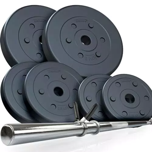 ScSPORTS® Hantelset mit Langhantelstange und Gewichten für effektives Training