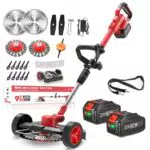 SHJICH 4-in-1 Akku Rasentrimmer mit Teleskop-Stiel für Gartenpflege