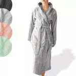 SIEGENTHAL® Damen Bademantel Frottee Velour 100% Baumwolle mit Schalkragen