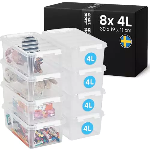 SmartStore Aufbewahrungsbox Classic 3.6L - Stapelbare Kunststoffbox mit Deckel, 10 Jahre Garantie