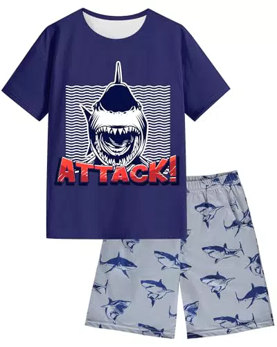Boys Schlafanzug Set mit Kurzärmel und Taschen - Pyjama für Kinder
