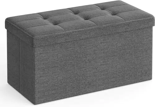 SONGMICS Sitzhocker mit Stauraum, klappbare Sitzbank für Wohnzimmer und Flur