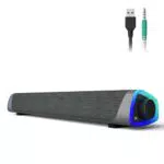 SOULION R30 PC Lautsprecher mit USB, tragbare Soundbar mit LED Licht und Surround-Sound