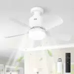 Starnearby Deckenventilator mit Beleuchtung und Fernbedienung für kleine Räume