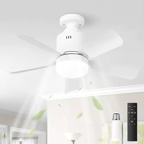 Starnearby Deckenventilator mit Beleuchtung und Fernbedienung für kleine Räume