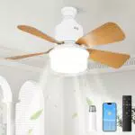 Starnearby Deckenventilator mit Beleuchtung, Fernbedienung und APP, 72W LED