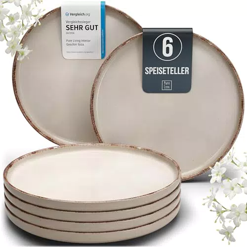 "Rustic Steingut Geschirrset für 6 Personen"