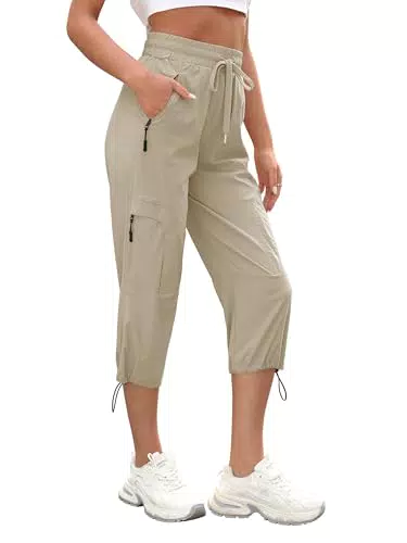 StylSense Damen Caprihose Sommer 3/4 Atmungsaktive Outdoor Jogginghose mit Taschen