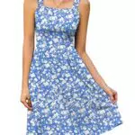 StylSense Sommerkleid Damen knielang ärmellos mit Quadrat-Ausschnitt und Taschen