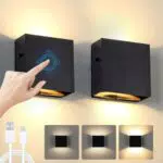SUPALIG Wandlampe mit Bewegungsmelder, kabellose 6W USB Wandleuchte 3000K
