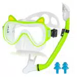 AquaSphere Schnorchelset Kinder mit 180° Anti-Fog Tauchmaske und Dry Schnorchel