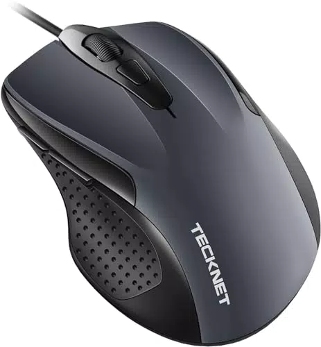 TECKNET Kabelgebundene Maus mit 6 Tasten und 6400 DPI für PC und Laptop