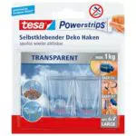 tesa Klebehaken für transparente Oberflächen - selbstklebend und langlebig