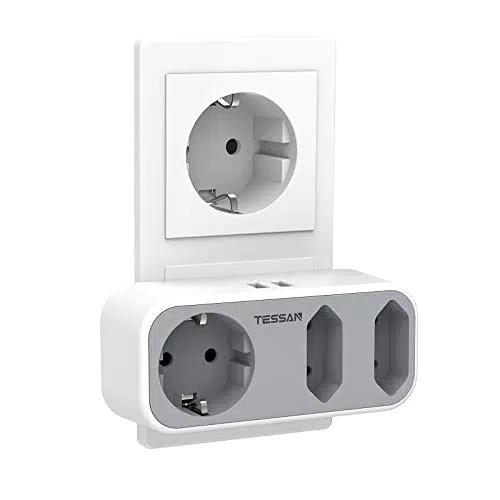 TESSAN Mehrfachstecker mit USB und Doppelstecker für Steckdose, 3600W