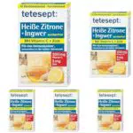 tetesept Heiße Zitrone mit Ingwer – Zuckerfreies Instant Pulver mit Zink & Vitamin C