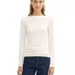TOM TAILOR Denim Longsleeve mit Crinkle-Struktur für Damen