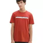TOM TAILOR Denim Herren Slim Fit T-Shirt mit Logo-Print aus Baumwolle