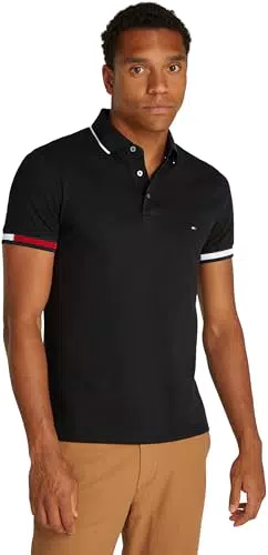 Tommy Hilfiger Herren Poloshirt Kurzarm Flag Cuff Slim Fit