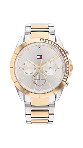 Tommy Hilfiger Quarz Uhr Damen Edelstahlarmband mit Multi Zifferblatt