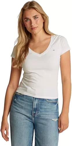 Tommy Jeans Tjw Slim V-Neck Tee S/S T-Shirt für Damen