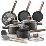Topbooc Antihaft-Kochtopf Set Induktion aus Aluminium mit Töpfen und Pfannen