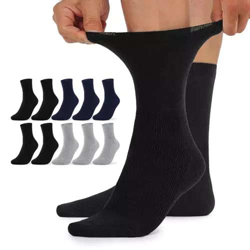 TUUHAW Diabetikersocken für Herren und Damen, gesundheitliche Baumwollsocken