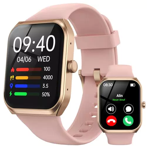 Smartwatch für Herren mit Telefonfunktion - Wasserdichte Smartwatch für 112+ Sportarten