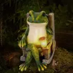 Umikk Solar Gartenfiguren Frösche – Lustige Deko für Garten und Geschenke
