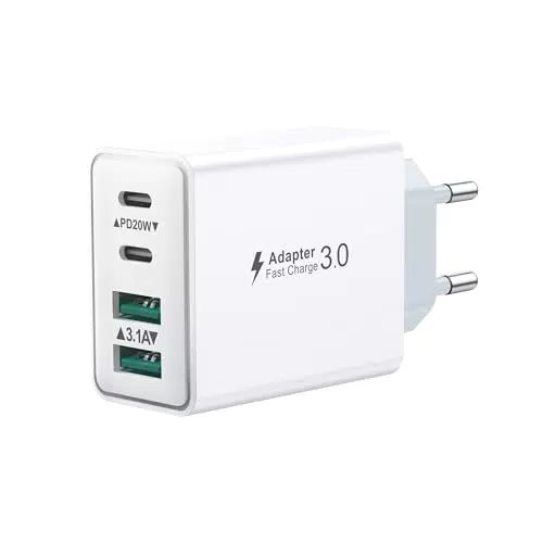 Anker USB C Ladegerät 4-Port Schnellladegerät Power Adapter für iPhone und iPad