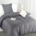 Utopia Bedding Bettwäsche Set - Mikrofaser Bettbezug + Kissenbezug - Grau