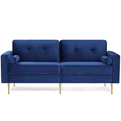 VASAGLE Sofa LCS001G01, moderne Couch für Wohnzimmer, Samtbezug, kompaktes Design