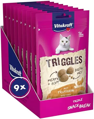 Vitakraft Triggles Katzenleckerli mit Truthahn – weicher Snack ohne Zucker