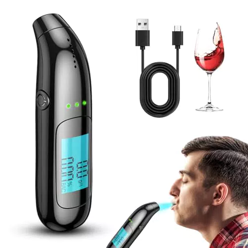 VOHESEA Alkoholtester Professioneller Atemalkoholmessgerät mit LCD-Anzeige