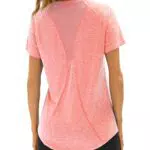 Wayleb Sportshirt Damen Kurzarm V-Ausschnitt Atmungsaktives Funktionsshirt