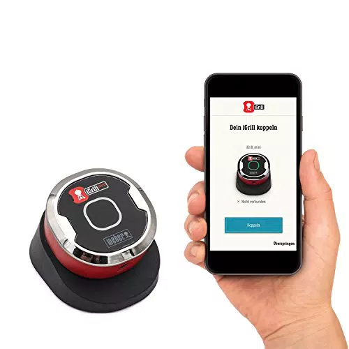 Weber iGrill Mini – Bluetooth Fleischthermometer mit Smartphone App und Magnethalterung