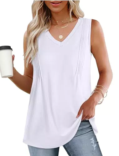 WIHOLL Damen V-Ausschnitt Tank Top – Elegantes ärmelloses Oberteil