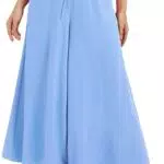 WUWUSKY Sommerhose Damen Hochwaist Elegante Palazzo Baggy Freizeithose mit Taschen