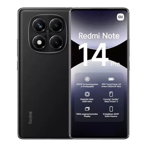 Xiaomi Redmi Note 14 Smartphone, 8GB RAM, 256GB Speicher, 108MP Kamera, 5500mAh Akku